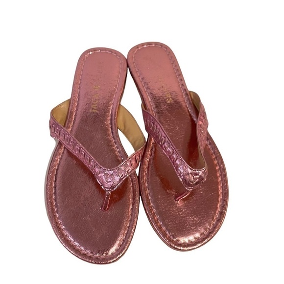 JACK ROGERS Collins Pink Metallic Flip Flops Shoes - Picture 2 of 4